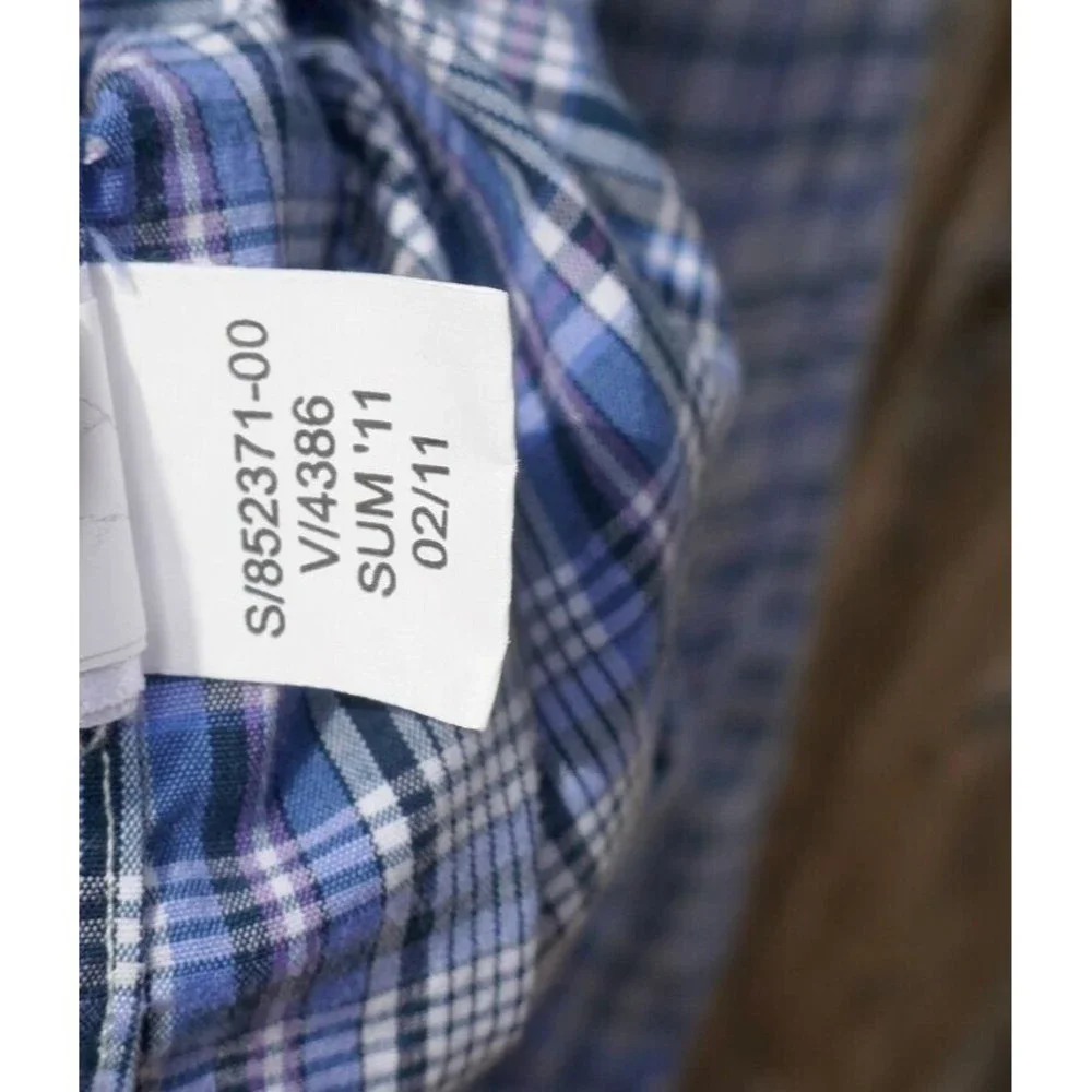 Banana Republic Button-Up Casual Shirt Long Sleeve Cotton Blend Blue Check M